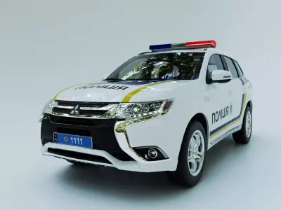 Mitsubishi Outlander PHEV 2019 National Police Ukraine  3D model