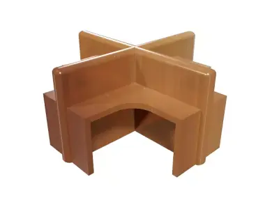 Cartoon Modular Workstation Low-poly 3D model