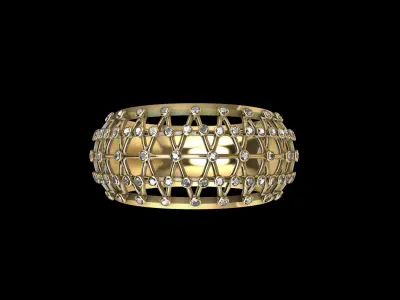 Art Deco Classic  Diamond Ring 3D print model