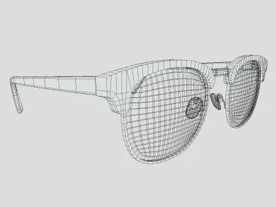 Retro Brownline Glasses Low Poly PBR Realistic Low-poly 3D model