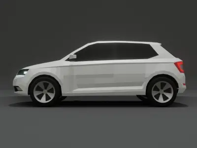 Skoda Fabia low poly 3D model Low-poly 3D model