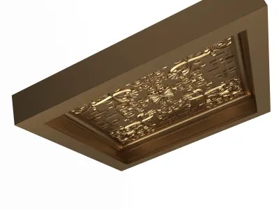 Carved Ceiling Tile 01 Low-poly 3D model