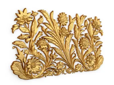 mural classic flowers decor ornament 12 3D model