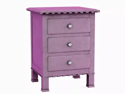Old Wooden Dresser A 07 Low-poly 3D model