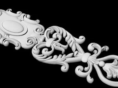Central decor ornament for furniture 3D model 648