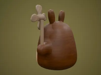 Totoro Windmill Ornament Low-poly 3D model