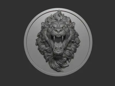 Lion with an open mouth 3D print model
