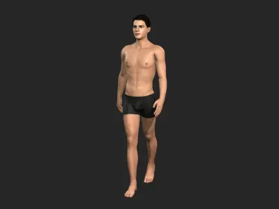 Game character Man Low-poly 3D model
