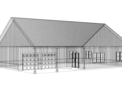 Barndominium House 010 -Archimple LLC Low-poly 3D model