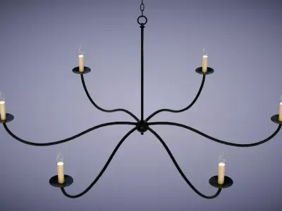 Saxon Black Chandelier Low-poly 3D model