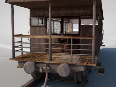 Wild West Luxury Train Car 3D model