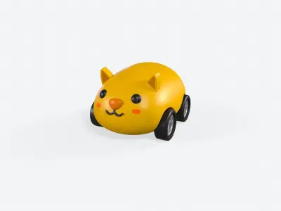 Cartoon Cat Car Cute Low-poly 3D model