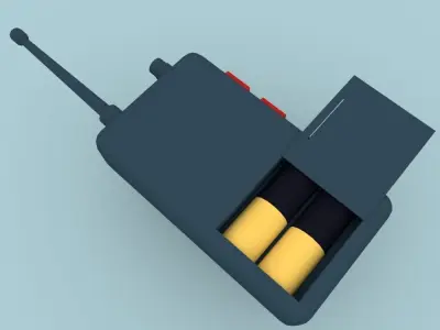 Stylized Walkie Talkie Low Poly Cartoon  Low-poly 3D model