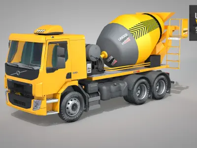 Construction Concrete Mixer Truck 3D model