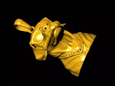 Cigar dog pendant charms - one inch pendant 3D print model