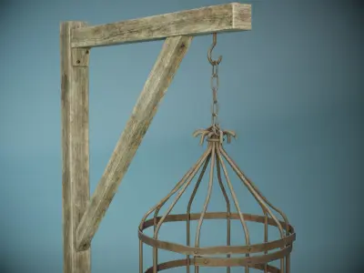 Medieval cage PBR Low-poly 3D model