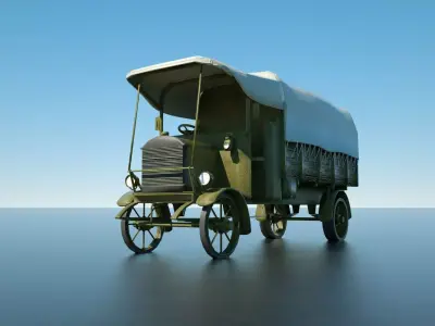 WW1 Military Truck Low-poly 3D model