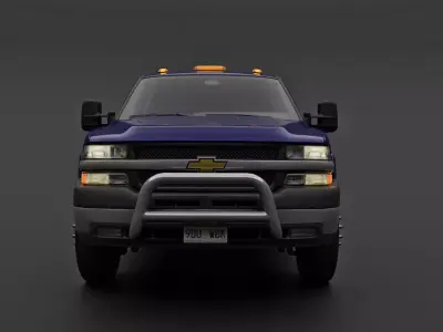 Chevy Silverado 3500 Dually Pickup Truck - Complete Model 3D model