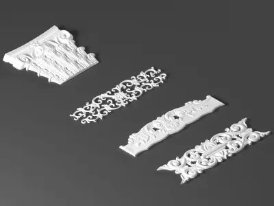 15 ornamental classic decoration 3d model kitbash vol 40 3D model