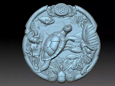 Turtle sea 3D print model