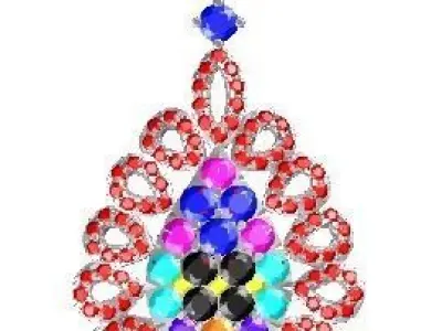 cluster pendant diamond jewelry 3D print model