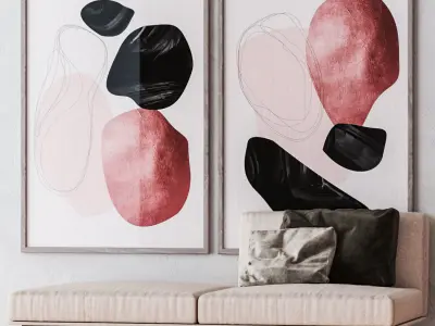 Set of large wall paintings  518 3D model
