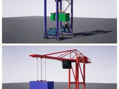 Industrial Buildings Pack Low-poly 3D model