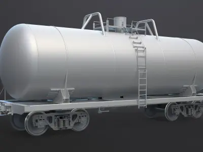 Railroad Tank Car High-Poly 3D model