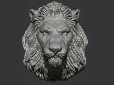 Lion Head Pendant 2 3d print model 3D print model