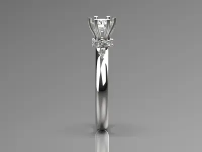 Flower design solitaire engagement ring model sr0016 3D print model