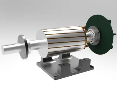 Electric Motor Low-poly 3D model
