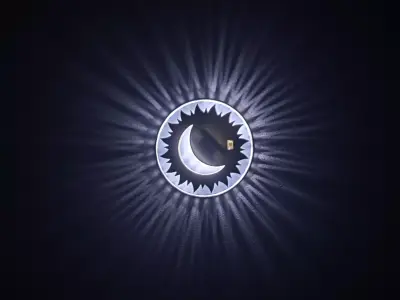 Sun and Moon Wall Light - Creative Decor Printable STL 3D print model