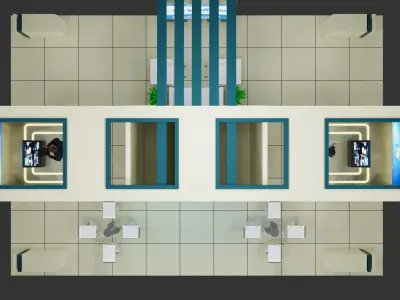 Exhibition booth 10x7 meters 3D model