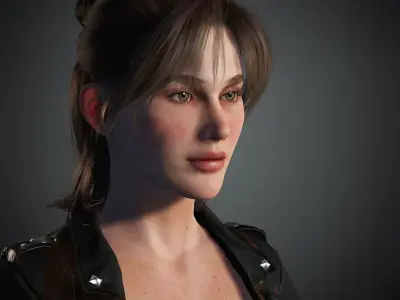  Female Nacked Rigged character 3D model