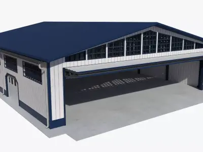 Garage - Hangar Low-poly 3D model