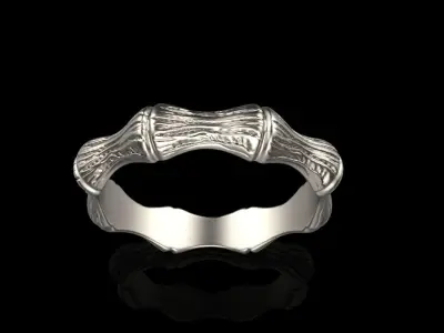 Bamboo textured ring model 849 3D print model
