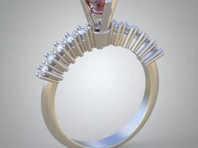 Diamond ring 0434 3D printable model Free 3D print model