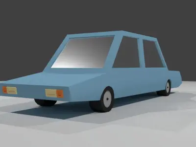 Low poly cartoon car Low-poly 3D model get