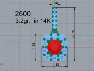 Halo Pendant 2600 3D print model