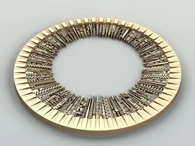 Carved decor central 040 Urban City 3D model