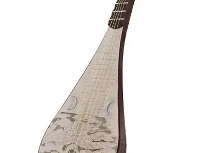 Wooden Lute 3D model
