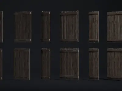 Wooden Planks Pack 01 Low-poly 3D model