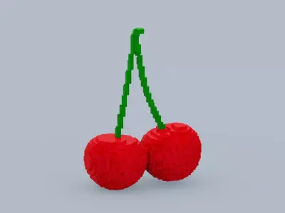 Voxel Cherry Low-poly 3D model