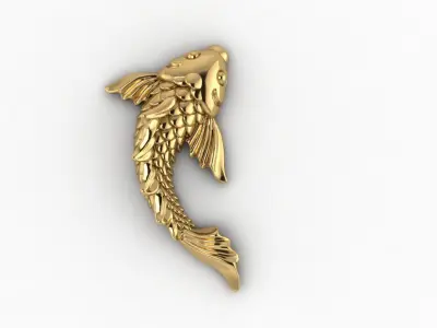koi fish relief 3D print model