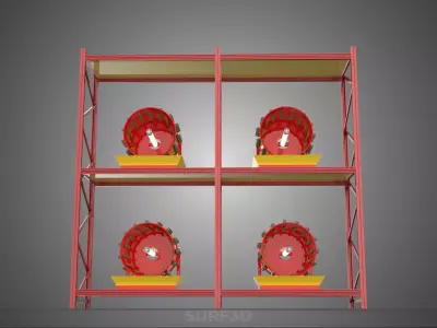 TRAY ROW ARRAY SHELF RACK ROTARY HYDROPONIC PLANT GARDEN INDOOR 3D model