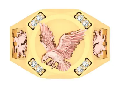 Eagle Ring - Mens Ring - N577 3D print model