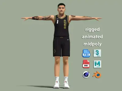 T-Pose Rigged Kierstan Bell Las Vegas Aces 3D model