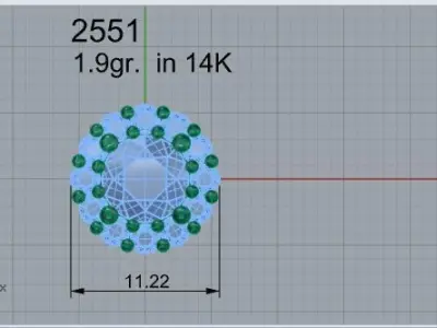 Round Halo Pendant 2551 3D print model