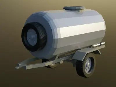 Tank trailer Low-poly 3D model