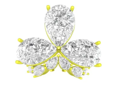 A7454 Luxury HongKong Style Diamond Women Ring 3D print model